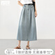 對白復(fù)古淺藍(lán)色牛仔半身裙女夏2025新款梨型身材顯瘦中長款A(yù)字裙 復(fù)古牛仔藍(lán) M