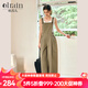 Olrain【七夕】歐芮兒卡其色時尚套裝女春季2025新款時尚連體工裝背帶褲 卡其色 M 160/68A/M