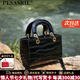 柏薩尼（PESASRIE）輕奢品牌包包女款2025年戴妃包牛皮斜跨通勤手提包情人節(jié)七夕禮物 黑色【全國(guó)十倉/當(dāng)次日達(dá)】 奢侈禮盒包裝送女友送老婆