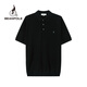 beanpole【新品】濱波 2025春夏男士韓系時(shí)尚休閑短袖針織polo衫 黑色 XL 185/100A