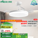 雷士（NVC）風(fēng)扇燈隱形扇吊燈LED吊扇燈餐廳吊扇燈臥室書房客廳燈具現(xiàn)代簡(jiǎn)約 36W 超薄白6檔風(fēng)變頻