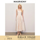 MAXRIENY【貴雅新中式-商場(chǎng)同款】繡花仙氣方領(lǐng)連衣裙 米白 M 02/36