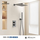 九牧JOMOO入墻暗裝花灑套裝數顯恒溫全銅入墻式隱藏預埋熱熔嵌入式瀑布花灑 槍灰色雙功能-恒溫
