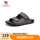 駱駝（CAMEL）磨砂牛皮舒適軟彈兩穿休閑戶外涼拖勃肯鞋男 G15M640019 灰色 42