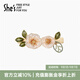 She's茜子春天的卡美伊原創(chuàng  )浪漫玫瑰花朵馬尾橫夾盤(pán)發(fā)夾發(fā)飾教師節禮物水晶透白H0