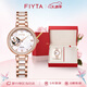 飛亞達(dá)（FIYTA）手表女 傾城系列白盤(pán)蝶舞主題鏤空盤(pán)面機(jī)械女表 節(jié)日禮物送女友