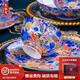黎仙祺品牌景德鎮中式琺瑯彩描金萬(wàn)花餐具套裝碗盤(pán)碟筷組合家用喬遷禮品 萬(wàn)花爭艷櫻花粉簡(jiǎn)約配置 38頭