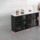 梵慕帛巖板餐邊柜靠墻一體儲物柜酒柜多功能茶水柜廚房收納柜落地置物柜 四門(mén)款140*30*80CM 【9MM加厚巖板】 2-4門(mén)