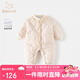 班喜迪嬰兒衣服秋冬裝寶寶連體衣嬰幼兒加絨棉服公主哈衣冬季夾棉外出服 碎花 80cm