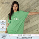 Calvin KleinJeans夏季男女情侶中性字母休閑ck純棉落肩袖寬松短袖T恤ZM02799 L1C-薄荷綠 M