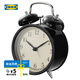 宜家（IKEA）DEKAD德卡鬧鐘石英鐘簡(jiǎn)約復(fù)古鐘鐘表擺放式臺(tái)式高顏值鐘 鬧鐘黑色10cm