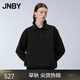 JNBY/江南布衣春秋衛(wèi)衣寬松休閑POLO領(lǐng)紐扣長袖通勤風(fēng)套頭5O1414120 001/本黑 S
