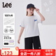 Lee夏季純棉兒童短袖T恤2025新款套頭圓領(lǐng)休閑男童女童半袖夏裝體恤 月關(guān)白 150 cm