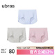 ubras無尺碼包臀無痕隱形高彈女士內(nèi)褲女7A抗菌棉襠平角褲-3條裝均碼