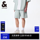 杰克·瓊斯（JACK&JONES）新款男士舒適彈力字母貼布休閑牛仔短褲男裝224343001 E42 中牛仔藍 M （175)