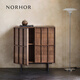 NORHOR北歐表情中古復古MCM喬特收藏者系列/貝加高腳抽屜玄關(guān)柜黑胡桃木 【現貨】胡桃木款/對開(kāi)門(mén)