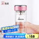 希諾雙層玻璃杯家用辦公水杯女高顏值過濾泡茶杯子XN-9331粉色 240mL