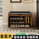 淺梵免安裝家用進門口實木換鞋凳入戶玄關(guān)鞋柜坐凳一體多層鞋架穿鞋凳 胡桃色三層80cm-黑色坐墊