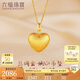六福珠寶七夕禮物 絲綢金足金愛(ài)心黃金吊墜掛墜不含項(xiàng)鏈 計(jì)價(jià) 約1.94克