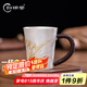 歸銀堂杯子純銀999水杯足銀手工鎏金蘭花把手杯咖啡牛奶辦公室茶杯送禮 220ml+證書+禮盒