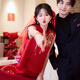 泰勒馬丁紅色旗袍新娘敬酒服2025新款新中式結(jié)婚訂婚回門(mén)禮服出閣服嫁衣 DF101 S