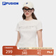 FILA FUSION斐樂潮牌女裝針織短袖衫2025夏季新款時尚修身短袖T恤 云白色-WT M 165/84A/M