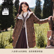珂萊蒂爾冬季女裝御寒保暖鴨絨連帽羽絨服外套 淺橙黃 M