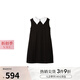 SNIDEL秋冬甜美翻領(lǐng)無袖可拆卸領(lǐng)短款連衣裙SWFO244106 黑色 M （1）