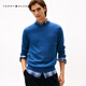 Tommy Hilfiger【撞色條紋】秋冬男裝純棉休閑學(xué)院風(fēng)圓領(lǐng)內搭打底衫針織衫 【簡(jiǎn)約合身毛衣】深藍色DB5 （秋冬新色） L （推薦：150-165斤）