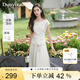 朵以（Duoyi）2025夏季新款簡約氣質(zhì)褶皺收腰開衫上衣串珠腰繩半身裙套裝 燕麥色 M
