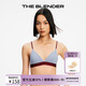 The Blender2025年秋季撞色內(nèi)衣女無鋼圈法式三角杯性感文胸套裝 霧藍 S