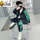 G.DUCKKIDS男童套裝春秋裝小童衣服2025新款秋季兒童帥氣工裝兩件套男孩潮酷 綠 140 cm