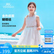 英氏（YEEHOO）女童連衣裙兒童公主裙中大童裝裙子網(wǎng)紗刺繡愛莎裙夏裝 白色 140