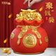 聚善緣聚寶盆錢(qián)袋存錢(qián)罐2026新款儲錢(qián)罐招財客廳電視柜裝飾創(chuàng  )意開(kāi)業(yè)禮品 紅金色【中號】可存可取 高約29cm