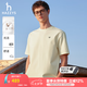 哈吉斯（HAZZYS）男裝 夏季【PHIZ系列】寬松上衣圓領(lǐng)純色簡(jiǎn)約短袖T恤男 奶油色CR L （175/96A 48）
