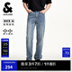 杰克·瓊斯（JACK&JONES）男裝夏季牛仔褲時尚百搭潮流直筒水洗貓須設(shè)計彈力面料225232099 E39中藍牛仔 常規(guī) 32 175 W32/L32