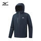 美津濃戶(hù)外夾克外套男士春秋防風(fēng)防水抓絨內里夾棉衣 藏青色 3XL