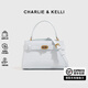 CHARLIE&KELLI CK品牌輕奢包包女包鱷魚紋凱莉包2025新款手提斜挎包女生日禮物 天空藍(lán)【代寫賀卡 贈品牌禮袋】