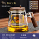 飄逸杯耐高溫玻璃茶具泡茶壺家用2025新款磁吸一鍵茶水分離泡茶杯 透明-智茗按壓飄逸杯670ml