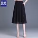 羅蒙（ROMON）白色雪紡半身裙女夏季薄款松緊高腰垂墜感A字長(cháng)裙子2025新款傘裙 黑色【66CM】 S  【建議87-95斤】
