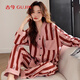 古今（GUJIN）純棉睡衣女春秋新款長(cháng)袖家居服睡褲大碼休閑可外穿開(kāi)衫兩件套裝L