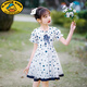 G.DUCKKIDS女童夏裝連衣裙2025新款兒童洋氣童裝公主裙女孩夏天韓版裙子夏季 2129波點(diǎn)藏藍色 160 cm