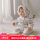 OAK FAMILY夾棉連體衣嬰兒棉服秋冬裝新生兒保暖百天男女寶寶柔暖滿月衣服 無帽子 青鳥與薔薇【和式款】 52cm