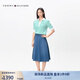 TOMMY HILFIGER25新款春夏女裝純棉休閑通勤半松緊腰A字牛仔半身裙44389 牛仔藍(lán)1A7 36 M