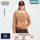 Teenie Weenie小熊女裝衛(wèi)衣2025年秋季新款氣質(zhì)學(xué)院風(fēng)翻領(lǐng)長袖上衣 淺卡其色 S