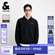 杰克·瓊斯（JACK&JONES）25年秋季新款男裝寬松肌理感翻領(lǐng)上衣運(yùn)動(dòng)休閑衛(wèi)衣男長(zhǎng)袖打底衫 E40 黑色 S 170