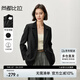 尚都比拉高智感西裝女秋季免打理小西服休閑寬松外套氣質(zhì)上衣 黑色 L