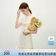 范思藍(lán)恩氣質(zhì)辣妹短袖連衣裙女2025夏新款收腰拼接百褶裙子2062 白色 M