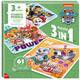 汪汪隊立大功（PAW PATROL）磁性拼圖汪汪隊兒童拼圖玩具磁貼三折頁(yè)拼圖(16+20+25)片33PF2343