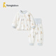 童泰（TONGTAI）寶寶秋衣套裝春秋季純棉嬰兒衣服兒童高腰護肚秋褲睡衣家居服 藍色 90